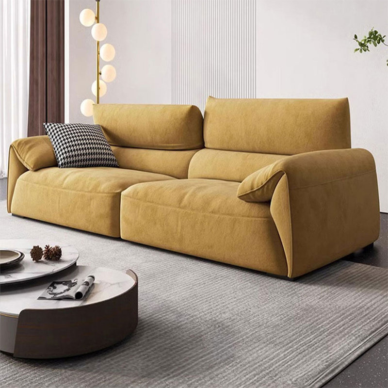 Canapé modulaire jaune en polyester, L 94,49 po