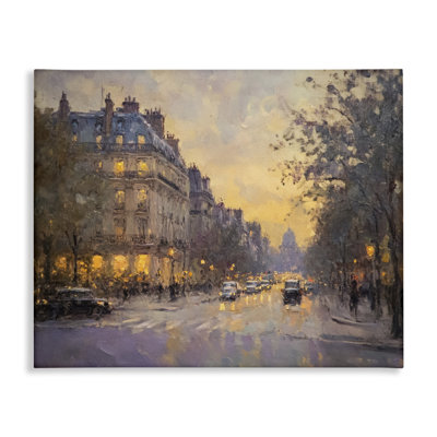 Vintage City Street View Canvas, design by Petal Prints Design