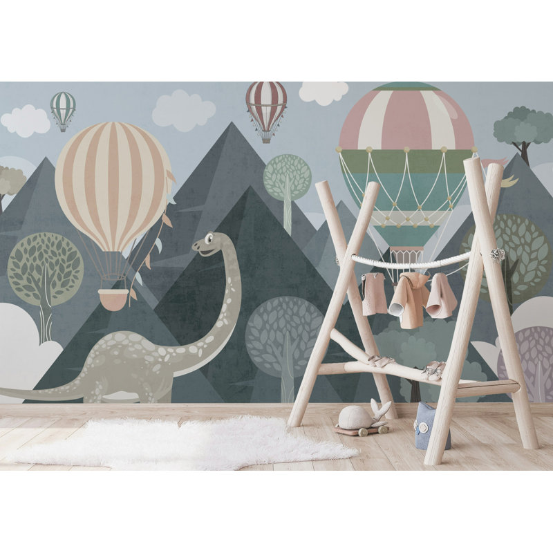 Papier peint mural Hot Air Balloon Dino, L 115 po x l 225 po
