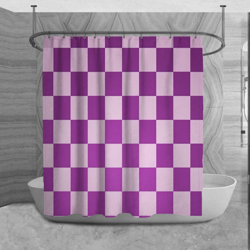 Rideau de douche à carreaux Narmila, H 84 po x l 70 po