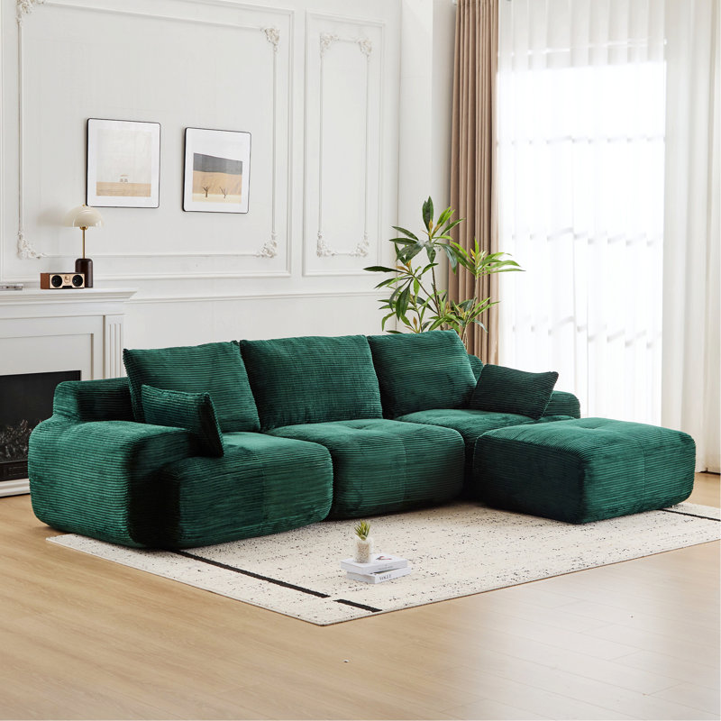 Canapé de style moderne pour l'intérieur, canapé moderne en mousse à mémoire de forme, grands canapés modulaires pour le salon, canapé modulaire Cloud pour animaux de compagnie, tissu en velours côtelé, causeuse très profonde, configuration sans tracas