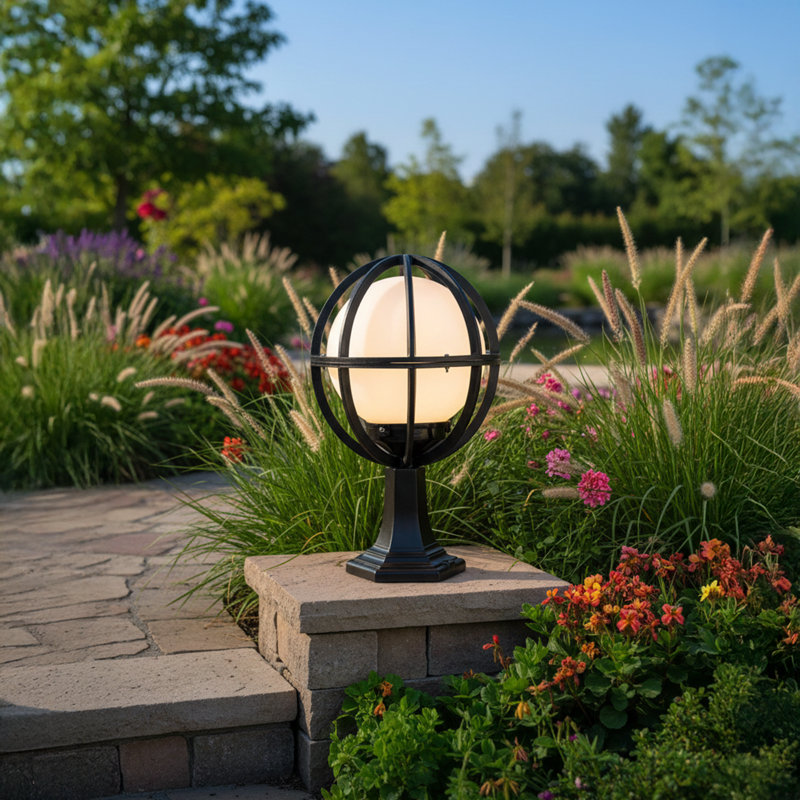 Lampe sur pied d'extérieur noire 20 po Brecken