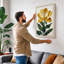 Golden Bloom Botanical - Wrapped Canvas-131763490-131763493