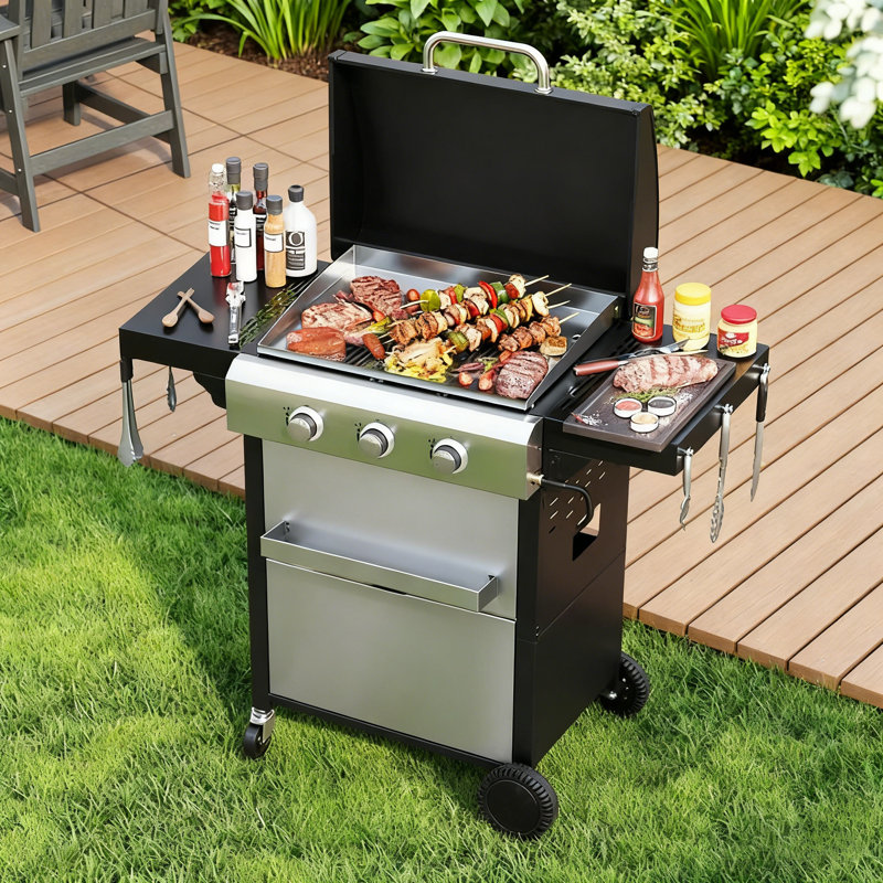 Barbecue au gaz avec 3 brûleurs