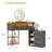 Aggappe Corner Makeup Vanity with LED Mirror and USB Ports-1044047487