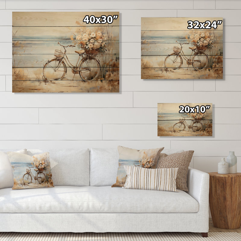 Vélo à pédales tranquilles III sur bois, H 30 po x l 40 po x P 0,78 po