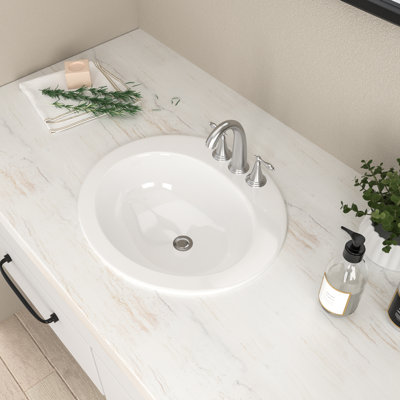 Lavabo de salle de bain encastrable en céramique avec trop-plein 16 po. X 16 po. L 16 po.