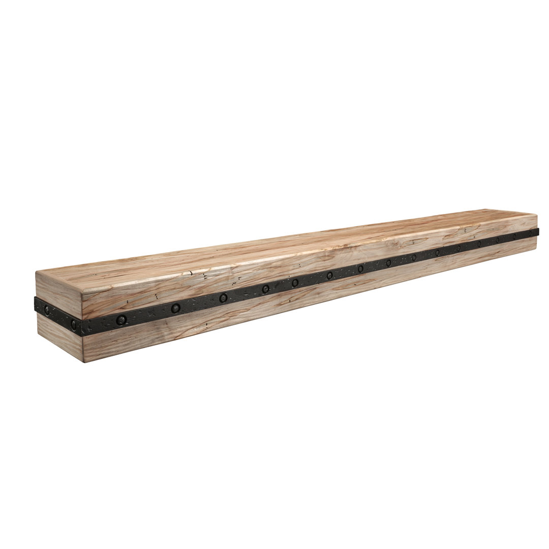 Ambrosia Ornamental Rustic Maple Solid Wood Floating Shelf with Insert Ornamental Mouldings 