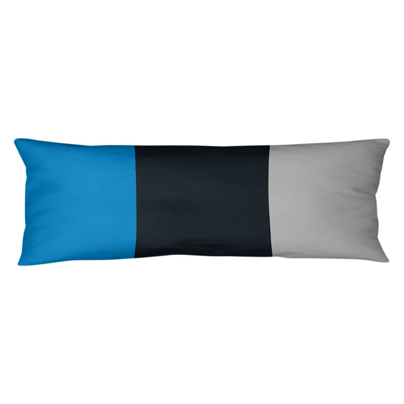 Stripes Medium Polyester/Polyfill Body Pillow, NFL Stripes Football, Blue/Black/Gray