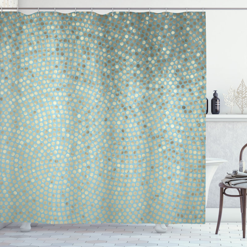 Shower Curtain Set + Hooks, 69"H x 75"W, Almond Green