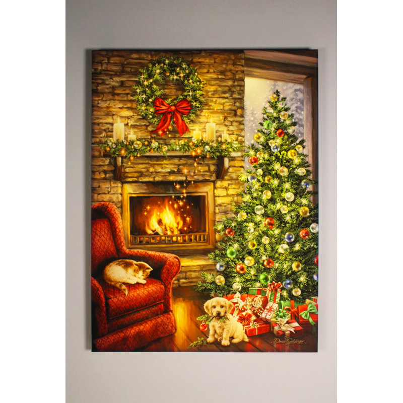 Fireside Christmas 18x24 Fully Illuminated ColorChange LED Print