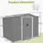 8X6 FT Outdoor Tool Storage Shed With Metal Foundation & Lockable Doors,  All Weather Metal Sheds