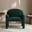 Upholstered Armchair, Accent Chair with Rubber Wood Legs, Green-1907787385
