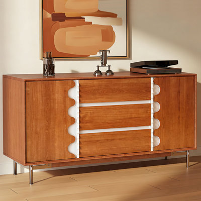 Buffet de rangement rétro en bois massif