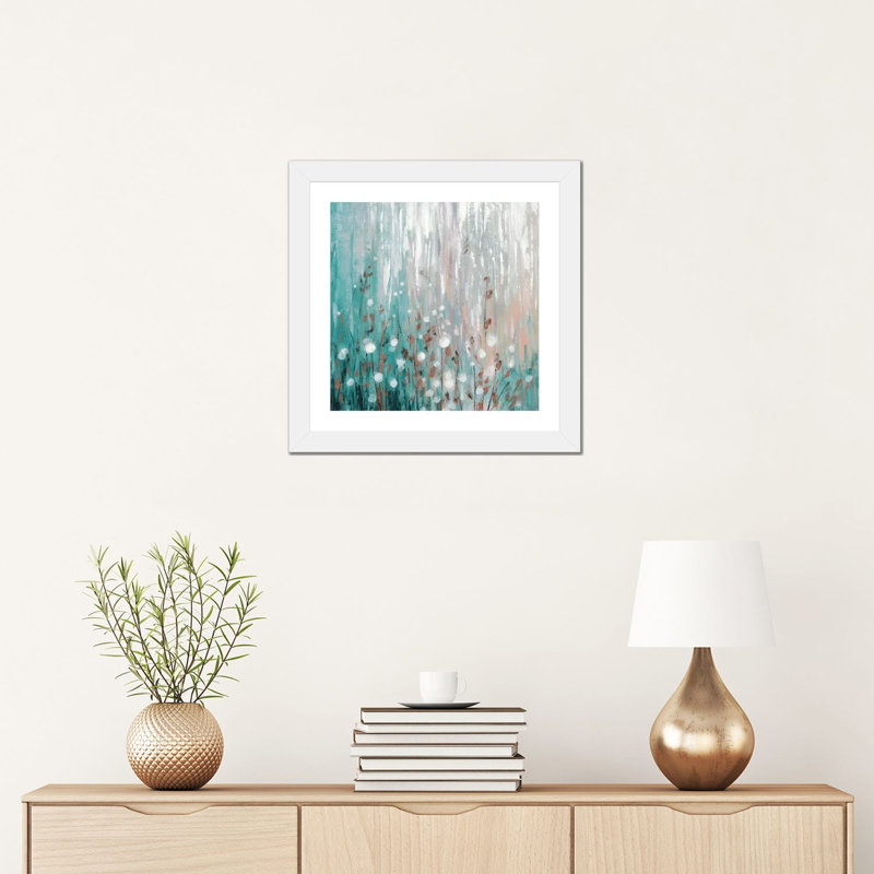 «August Branches Green» par Silvia Vassileva - reproduction, H 16 po x l 16 po x P 1 po, Papier encadré blanc, Blanc