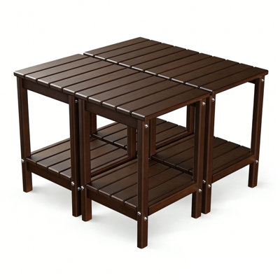  Ensemble de 4 tables d'appoint pour l'extérieur en PEHD 14 * 13 po à 2 niveaux
