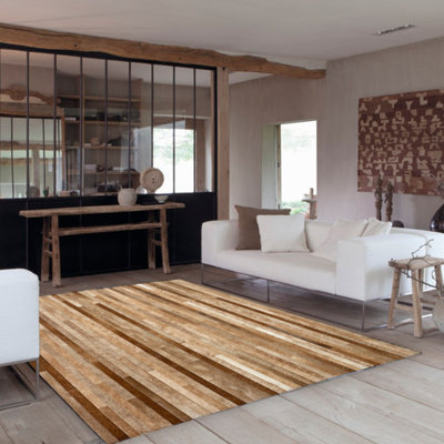 Poseidon Cowhide Striped Indoor Rug