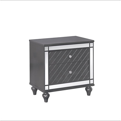 Table de bout de table de chevet 2 tiroirs de style contemporain 1Pc Glam