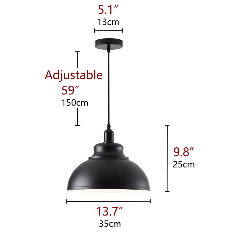Luminaires suspendus de style campagnard à 1 lumière Ellissa