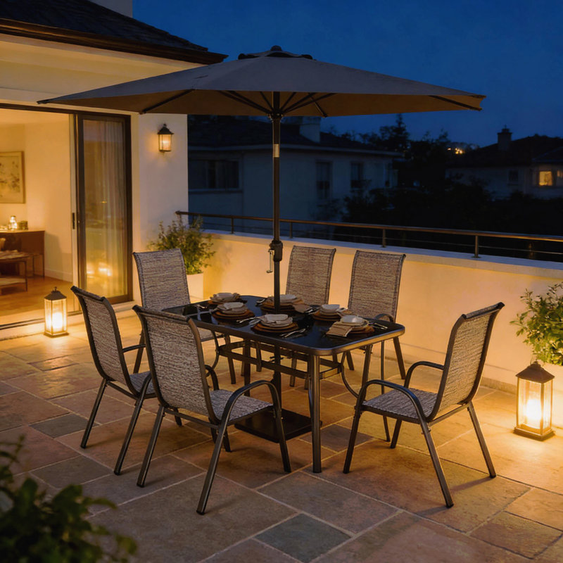 Ensemble de conversation durable, ensemble de mobilier d'extérieur, ensemble de mobilier de patio 8 pièces