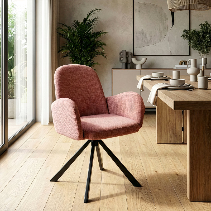 Bedonia 18.11'' H Fabric Upholstered Metal Armchair