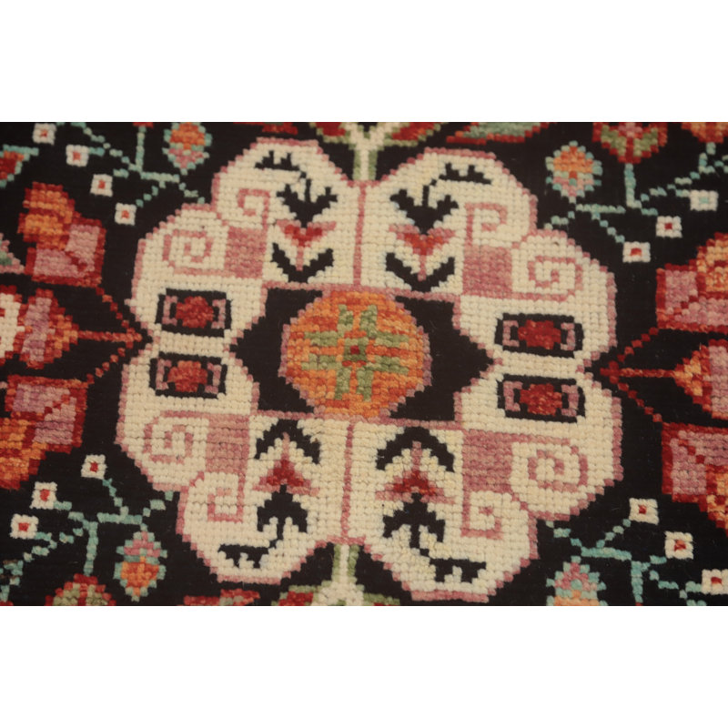 Tapis oriental à motif végétal à teinture végétale 8 x 10