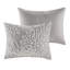 Ensemble d'édredon 3 pièces en chenille de coton gris chaud / blanc-129988490-129988491