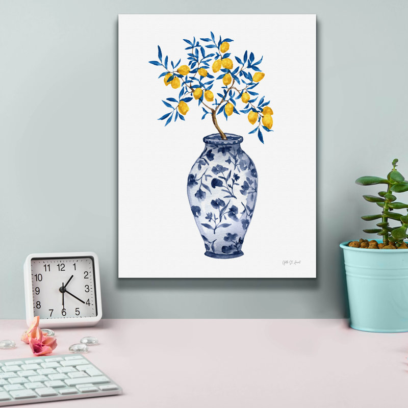 "Epic Graffiti" Lemon Tree In Chinoiserie 2 "par Yvette St. Amant, art mural sur toile, H 16 po x l 12 po x P 0,75 po