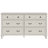 Geli Extra Large 6 Drawer Dresser, Light Grey