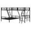 Lit superposé en métal avec lit mezzanine attaché et bureau