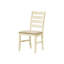 2 chaises de salle à manger, hauteur 37,5 po, lin blanc antique et beige, pieds en bois massif, coussin de siège confortable rembourré transitionnel 2, blanc 38 po, base