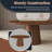 47" Round Walnut Finish Dining Table, Modern Farmhouse Circle Table with Wood Strip Base, MDF Kitchen Table for 4-874266006