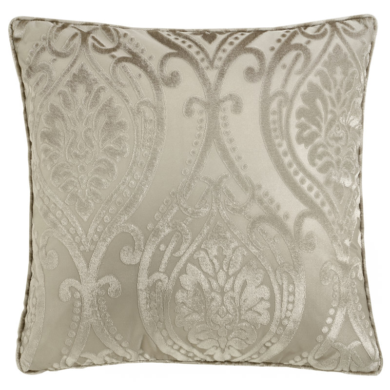 Chateau Damask Square Throw Cushion, Natural, Pillow Cover Only - No Insert