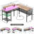 Toria 55'' L-Shaped Desk with Storage, Power Outlets and LED Strip-1009472099