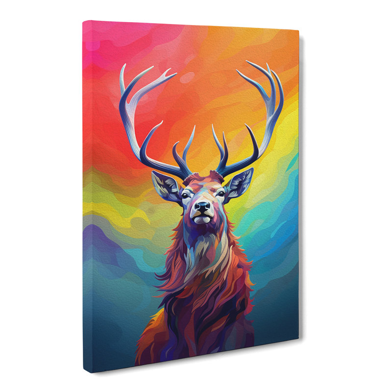 Stag Colour Field - No Frame Print, 50cm H x 35cm W x 3cm D