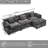 112" Chenille Oversized Cloud Couch - L-Shaped Modular Sleeper with Ottoman & Memory Foam for Living Room - Modern Grey Comfort-168915195