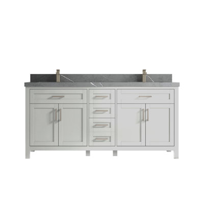 72'' Double Bathroom Vanity with Quartz Top