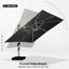 Sadi 3.7m Square Cantilever Parasol With Base-605330994