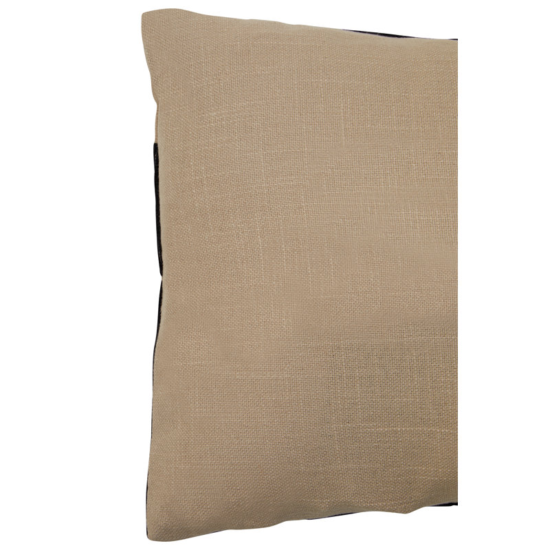 Dequisha Abstract Cushion, Black/Beige, Rectangle 30cmH x 50cmW