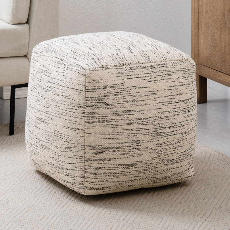 Repose-pieds Yinka, Coton noir et beige