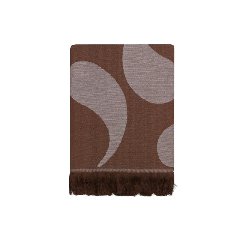 Serviette de plage 100% coton Farwell, Beige / brun