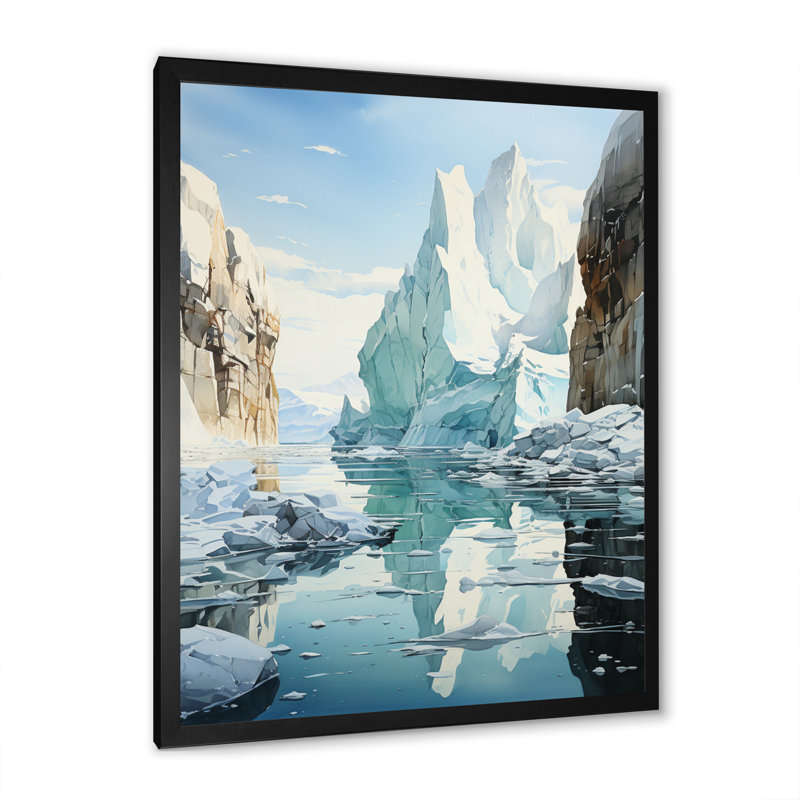 «Teal Iceberg», impression sur toile, Cadre photo noir, H 20 po x l 12 po x P 1 po
