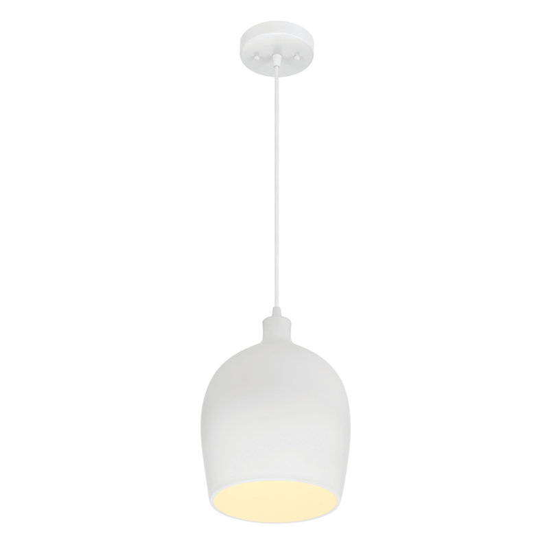 Luminaire suspendu Javaeh, H 86,63 po x l 9 po, Blanc