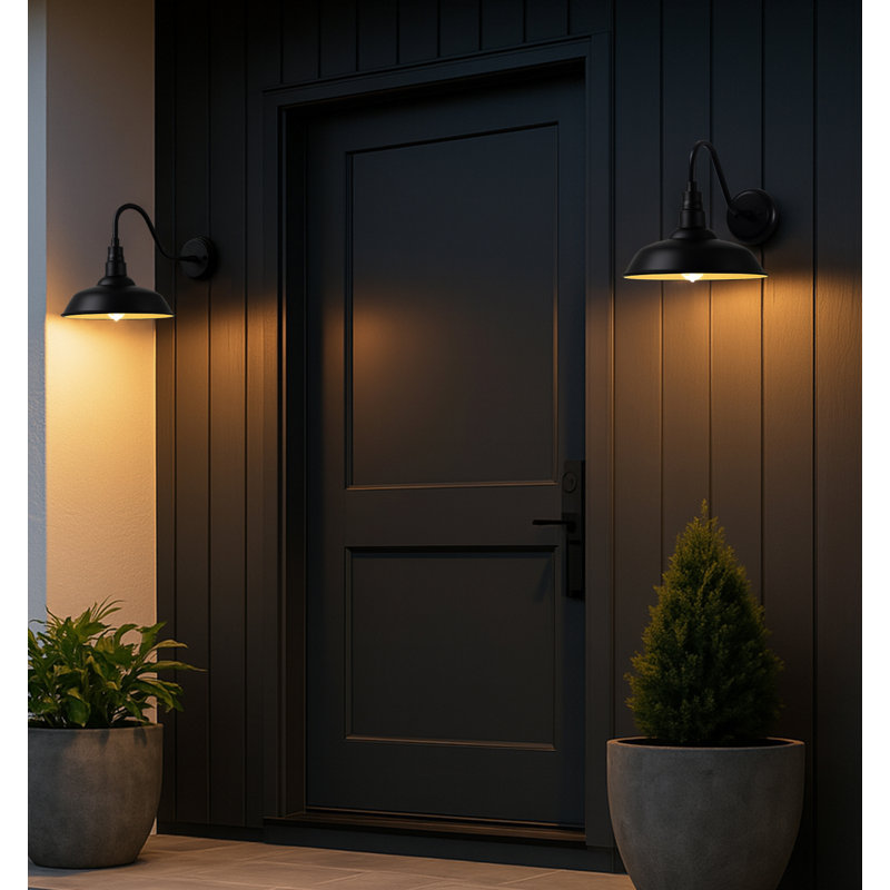 Barn Light Set Of 2, 10" H x 14" W x 14.5" D
