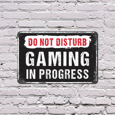 Enseigne en plastique 8 po x 12 po Ne pas déranger Gaming In Progress