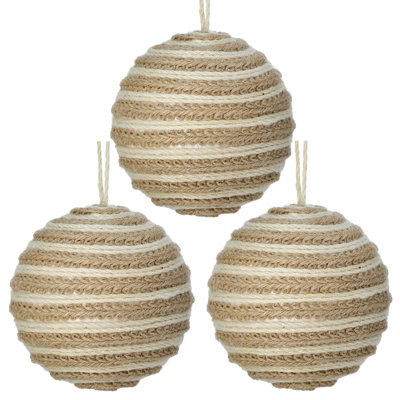 Ornement boule de jute tissé 5 po 