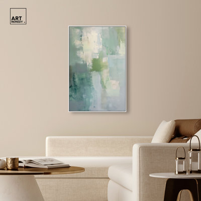 «Mossy Patch I», reproduction d'art sur toile encadrée par Art Remedy, cadre blanc, 30 x 45