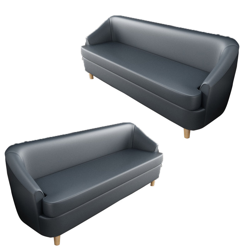 Canapé de bureau léger et luxueux, Faux cuir gris