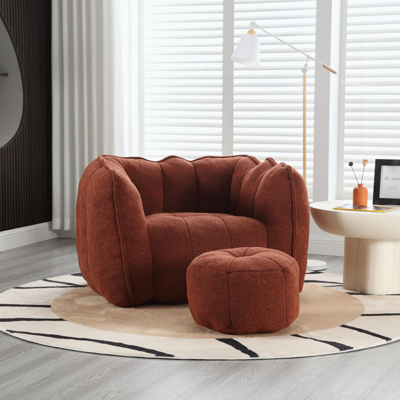 Sofas Upholstered Sofa, 26" H x 42.5" W x 33.5" D, Red Brown Chenille