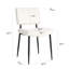 Chaise de salle à manger simple moderne beige avec chaises rembourrées en tissu et tabouret de chambre à coucher avec pieds en métal noir (ensemble de 4)